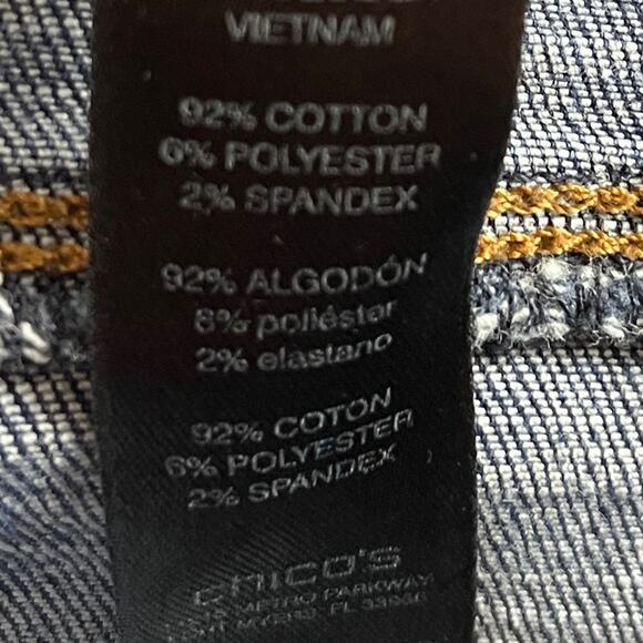 Chico’s 2.5 Jeans So Slimming Girlfriend Crop Mid Rise Medium Wash Women Size 14 - Picture 6 of 8